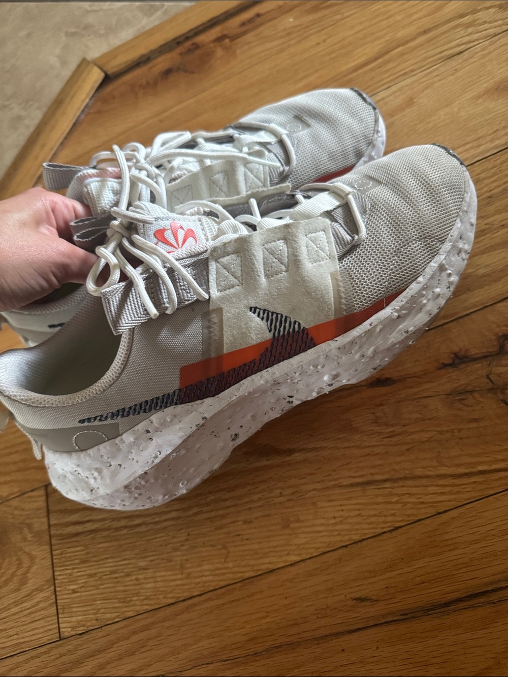 Nike Men's White and Orange Running Sneakers